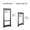 two sizes offered for the slate quickflex wall 90 and a half inch and 68 inch 