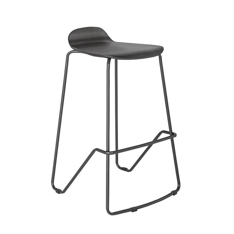 Wood Conference Stool Dark Gray on white background image number null