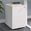 white essential file cabinet in office setting