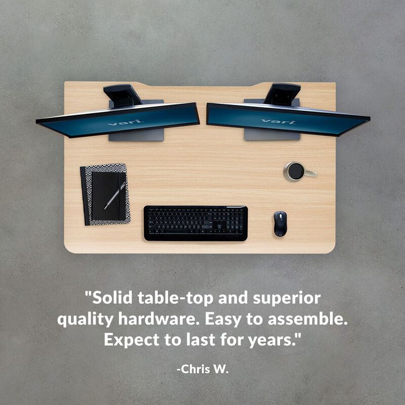 Quote for Electric Standing Desk with ComfortEdge in White by Chris W who says solid table-top and superior quality hardware. Easy to assemble. Expect to last for years. image number null
