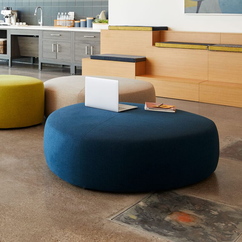 navy large ottoman in office setting image number null