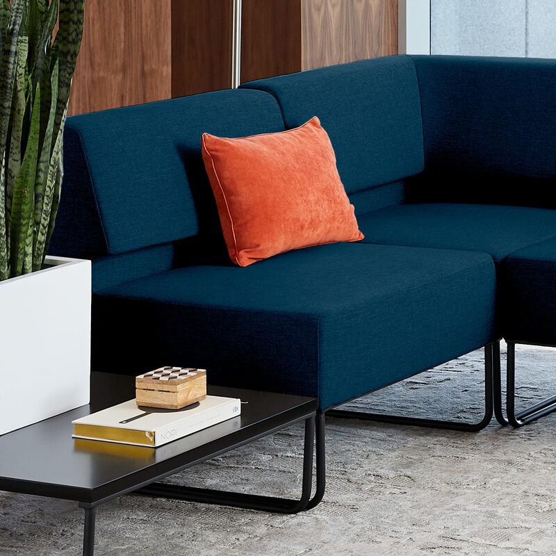 navy armless seat shown as part as sectional sofa image number null