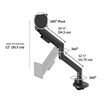 isolated image of ultra wide monitor arm with specs