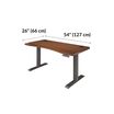 ergo electric standing desk is 54 inches long and has a depth of 26 inches