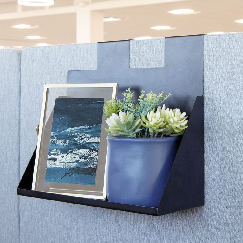 quickflex cubes hanging shelf accessory in black displayed on a wall panel image number null