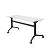 vari flip top training table five foot in white on white background