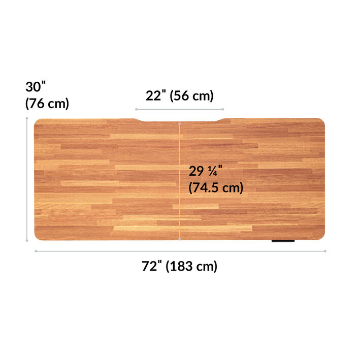 overhead view of standing desktop that is thirty inches deep and seventy two inches wide image number 3