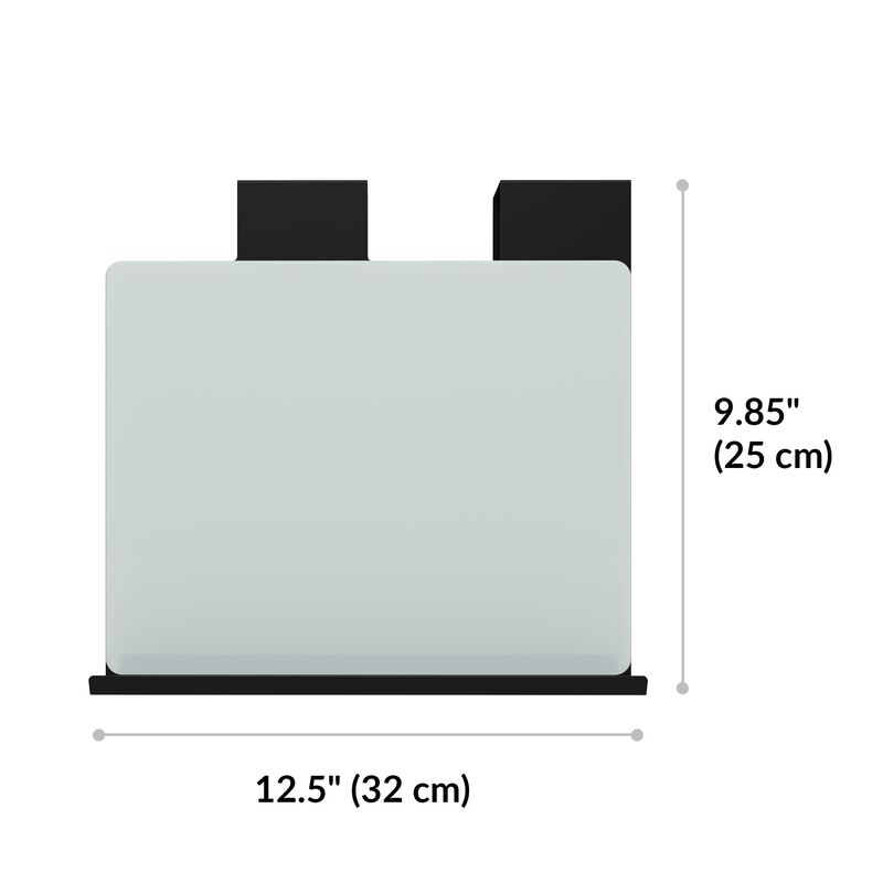 quickflex cubes marker board accessory in black with white board with measurements image number null