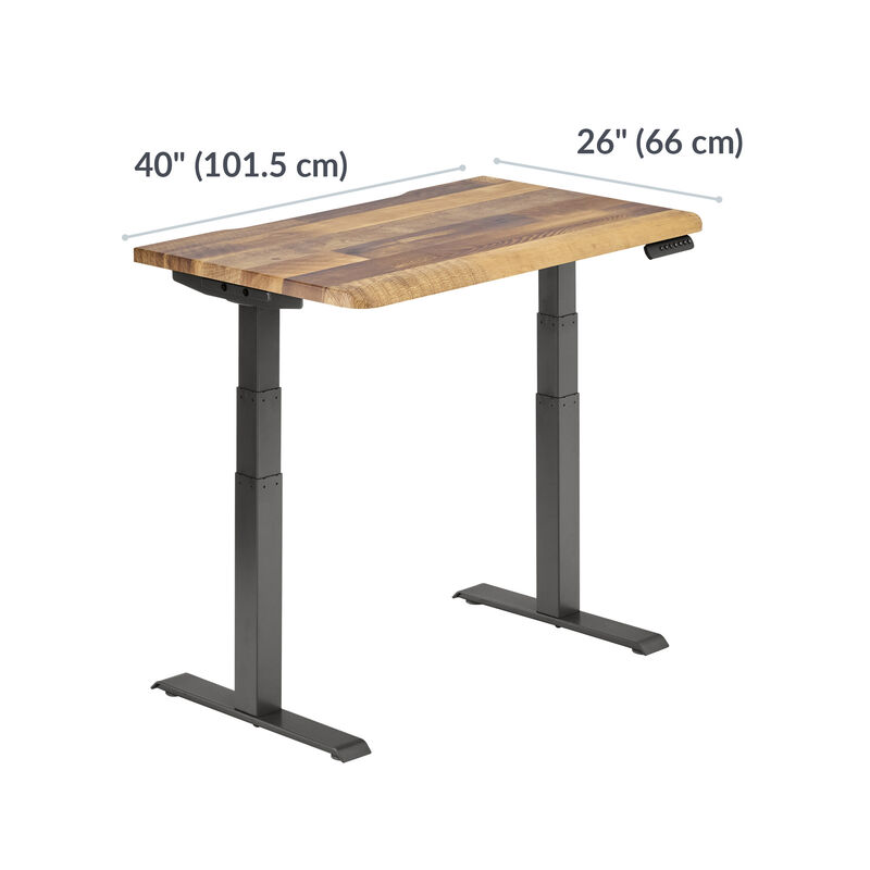 standing desk with labeled dimensions: 40” (101.5 cm) wide, 26” (66 cm) deep image number null