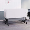 nested flip top training table with flip top training table modesty panel attached in upright position