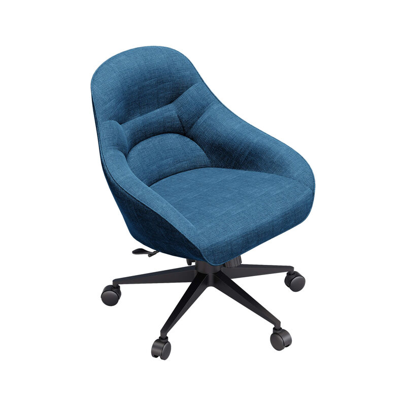 azure blue upholstered desk chair image number null