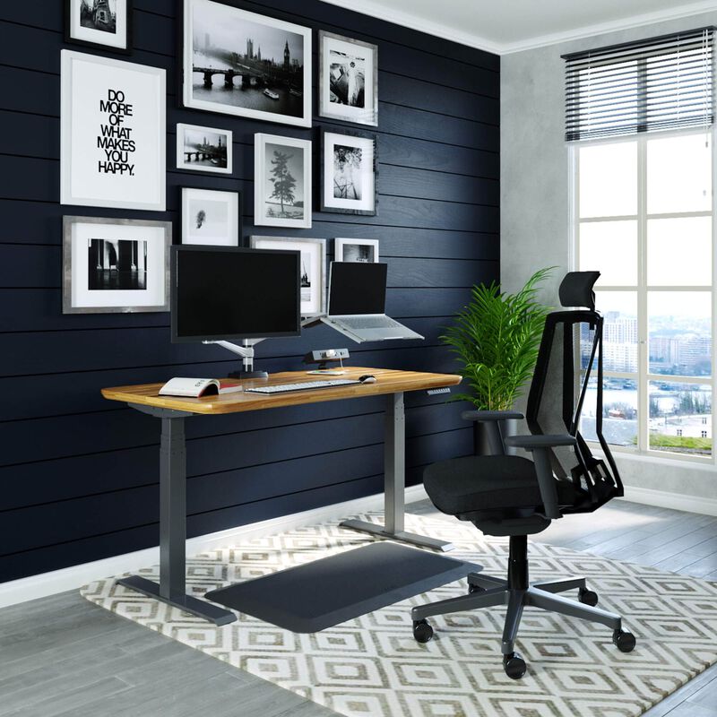 Sit-Stand Complete Workspace in a home office setting.  image number null