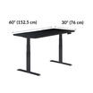 Electric Standing Desk 60x30 Black base is 30 inches deep and 60 inches wide