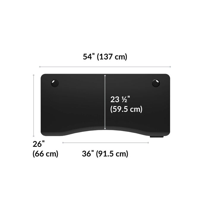 overhead view of standing desktop that is twenty six inches deep and fifty two inches wide image number 3