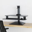 varidesk electric single monitor converter in black in a raised position straight on