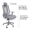 vari task chair with headrest seat height is 17 to 22 inches