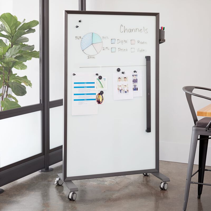 Mobile Glass Board 40x72 Dry Erase Whiteboard Vari®