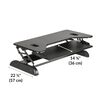 VariDesk® Cube Plus® 40 Black base is 22.5 inches deep