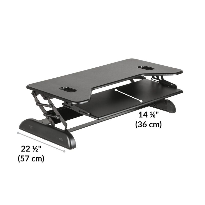 VariDesk® Cube Plus® 40 Black base is 22.5 inches deep image number null