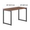 walnut table 48 by 24 dimensions