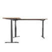 side view of the reclaimed wood finish l shape electric standing desk