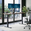lowered desk in a home office setting