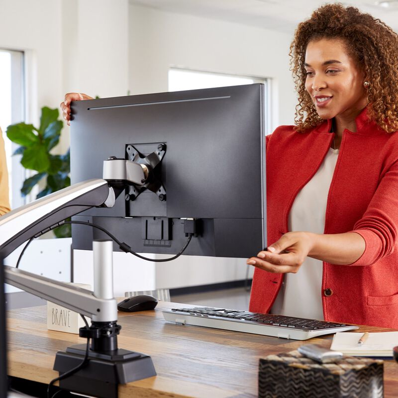 Slide 'n View Adjustable Single Monitor Desk Mount