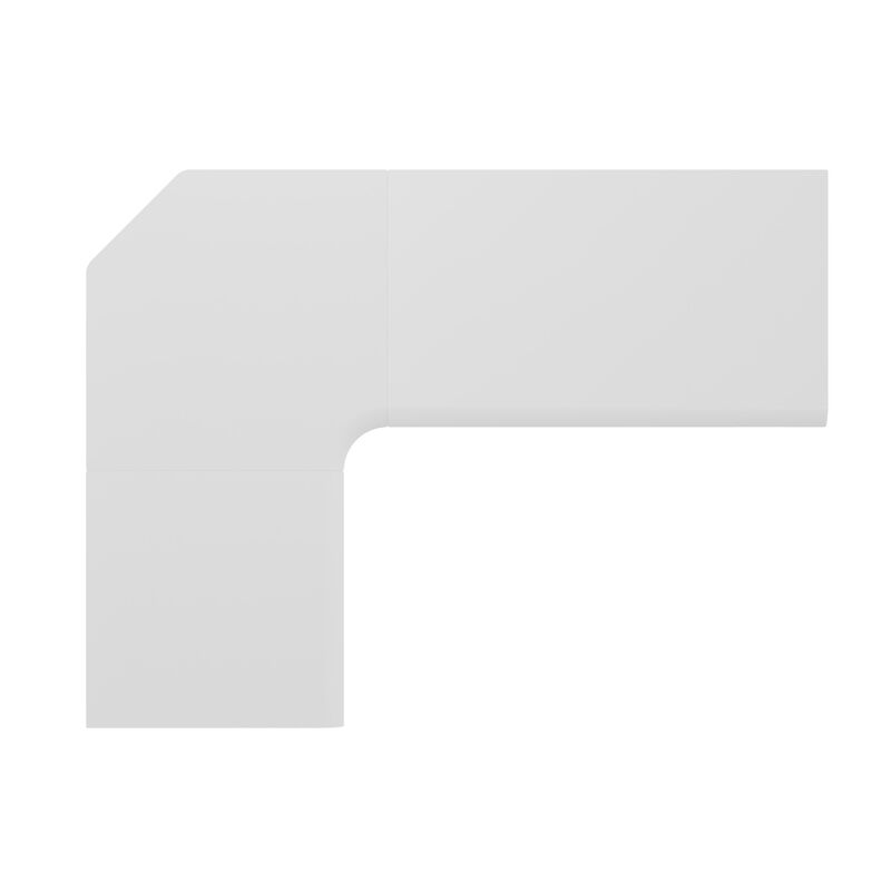 overhead view of the l shape electric standing desk in white finish with a left return image number null