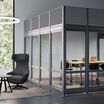 24 inch slate felt extension panel mounted on quick flex walls to create private conference room