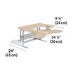 varidesk pro plus 36 light wood depth of desk base is 24 inches