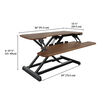 varidesk pro plus thirty six electric in walnut finish is thirty six inches wide