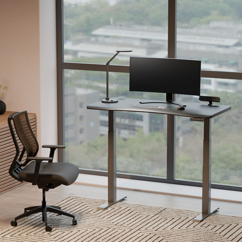 black finish standing desk in an office setting image number null