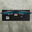 overhead view of the black table top