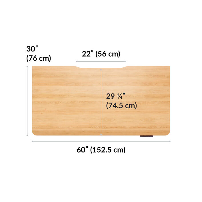 Solid Wood Electric Standing Desk 60x30 image number 3