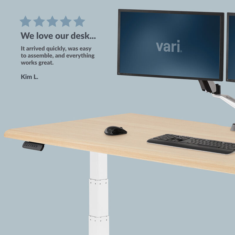 kim l. states we love our desk it arrived quickly was easy to assemble and everything works great with a five star rating image number null
