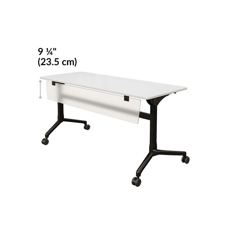 flip top training table modesty panel length is 9 and a quarter inches image number null