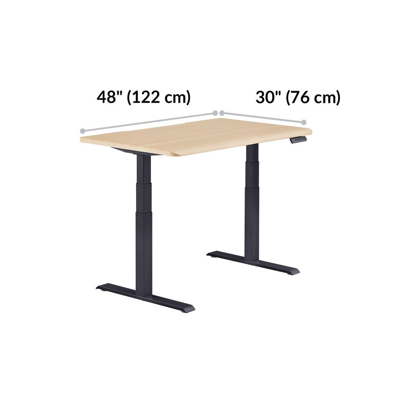 Electric Standing Desk with ComfortEdge in 48x30 light wood is 30 inches deep and 48 inches wide image number null