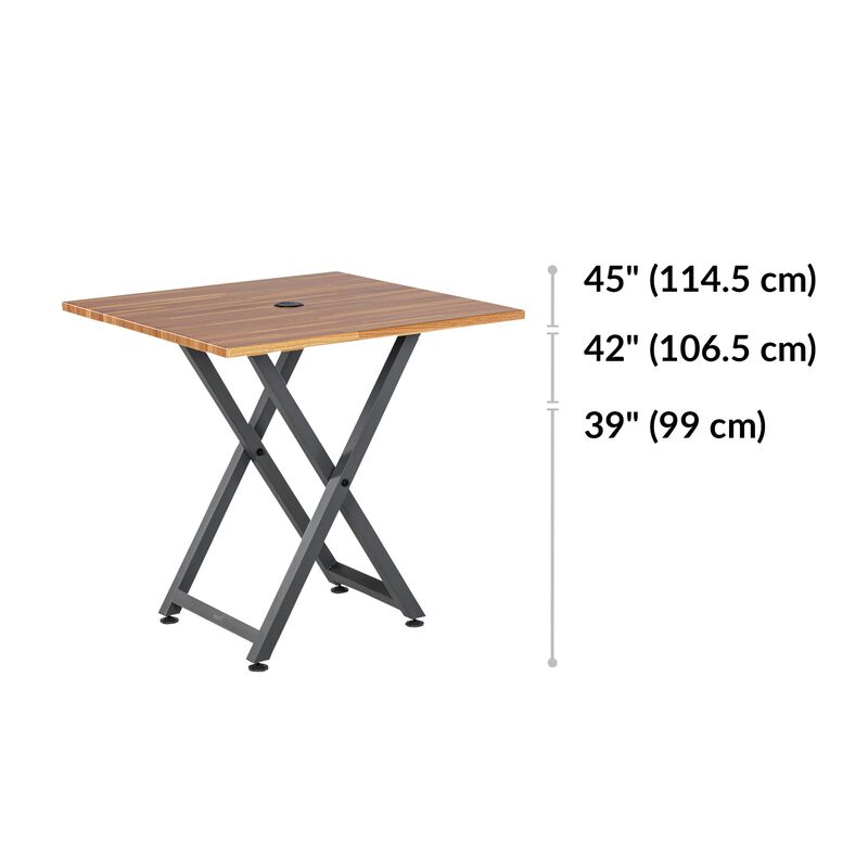 Standing Meeting Table Butcher Block adjustments range from 39 to 45 inches tall image number null