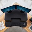 Overhead view of VariDesk® Cube Corner® 36 in office