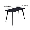 black essential desk 48 by 24 4 leg is 48 inches wide and 24 inches deep 