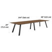 executive conference table in walnut finish with dimensions