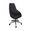 charcoal grey high  back chair shown on white background