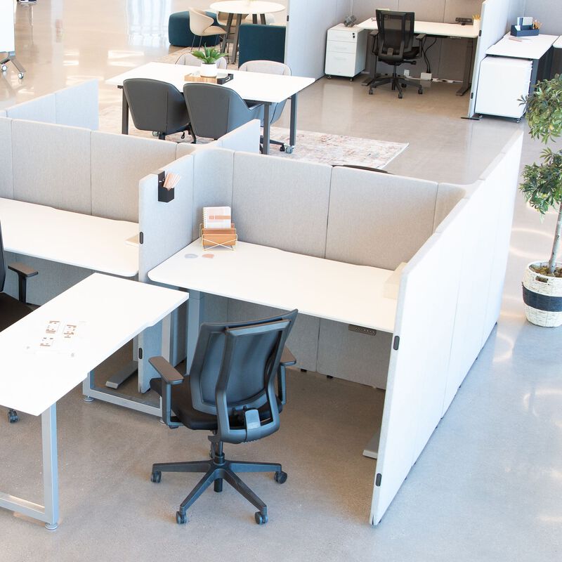 quickflex cube wall panels setup in a private, noise blocking configuration image number null