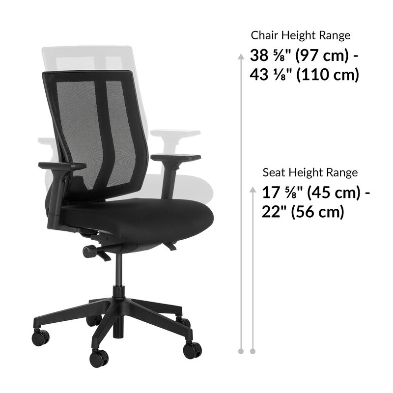 vari task chair seat height is 17 to 22 inches image number null