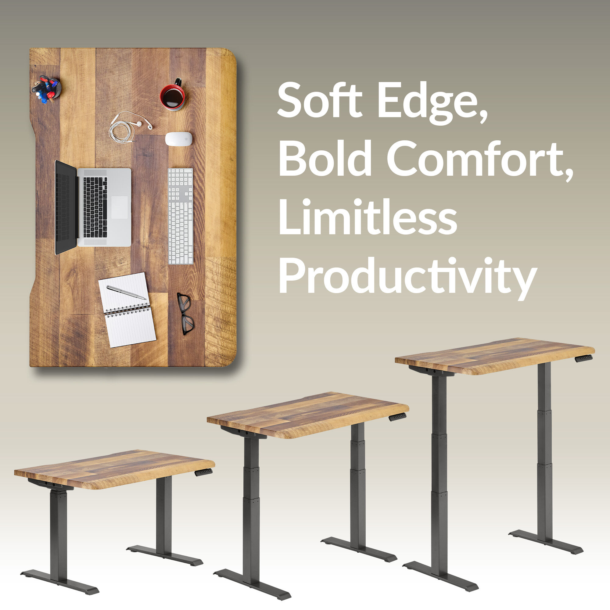 Electric Standing Desk with ComfortEdge 40x26 | Height Adjustable