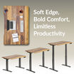 electric standing desk offers a soft edge, enhances bold comfort, and limitless productivity