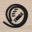 cable clips and velcro straps that manage cables for your workspace