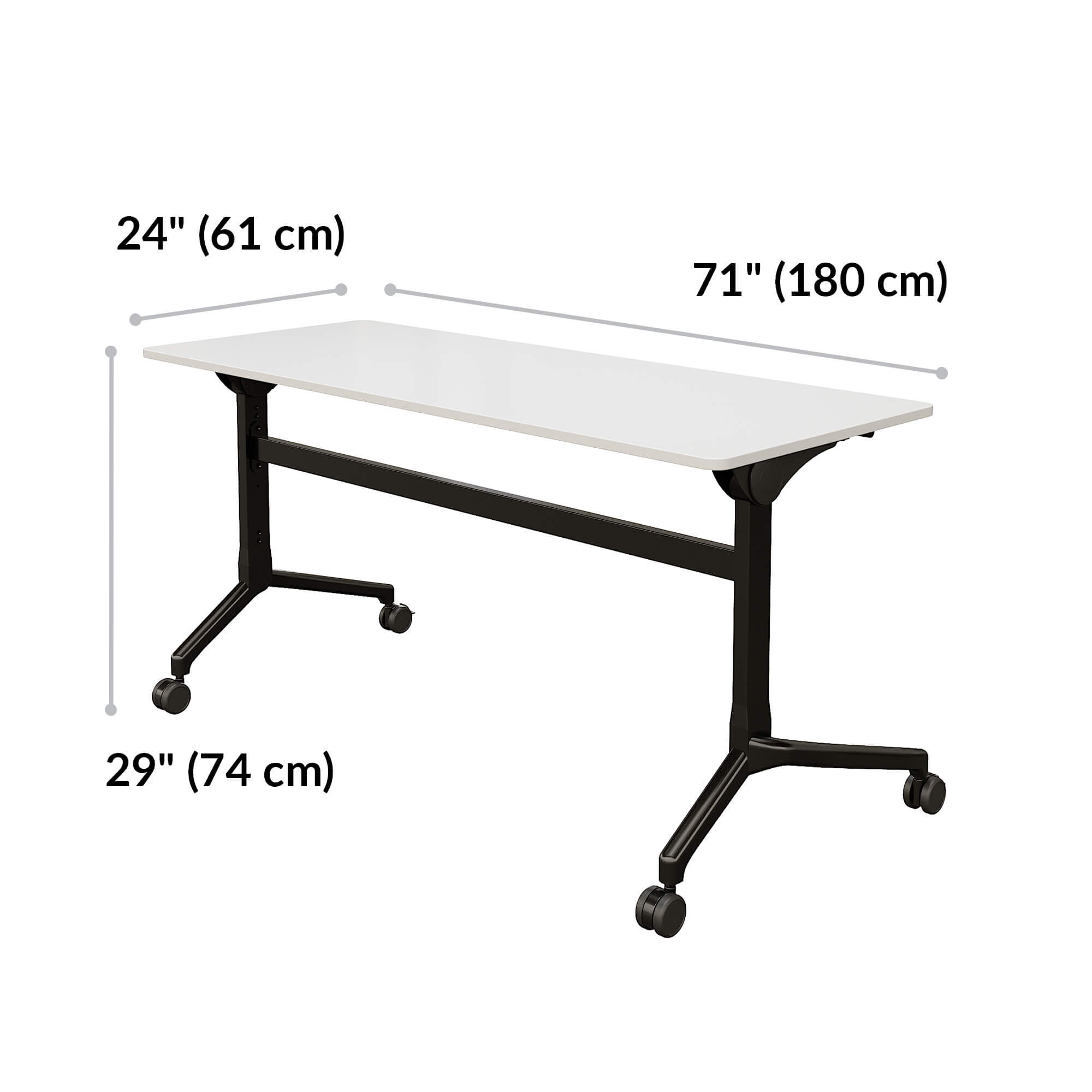 Height adjustable store flip top table