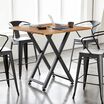 Standing Meeting Table Butcher Block in office shown with chairs
