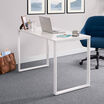 Essential Desk 48x24 Two Leg in ash wood in office setting